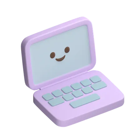 Cute Laptop  3D Icon