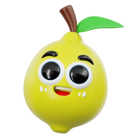Cute Lemon Emoji  3D Icon