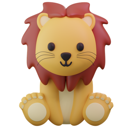 Cute Lion  3D Icon