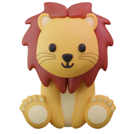 Cute Lion  3D Icon