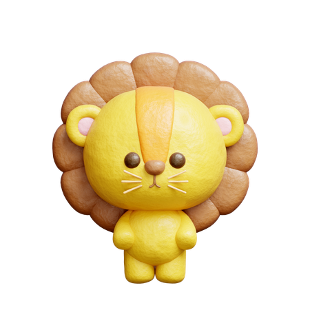 Cute Lion Character  3D Icon