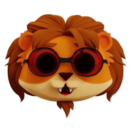 Cute Lion Cool Emoji  3D Icon