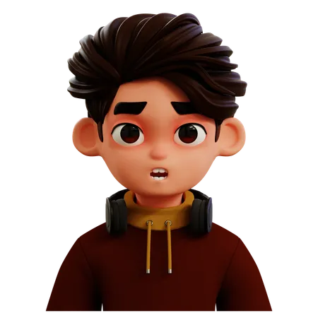 Cute Little Boy With Headphones Avatar  3D Icon