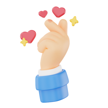 Cute Love Hand Gesture  3D Icon