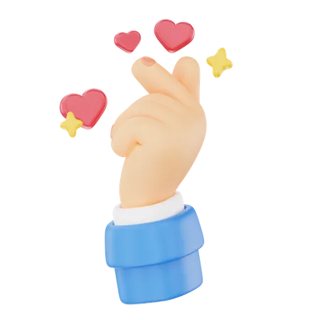 Cute Love Hand Gesture  3D Icon
