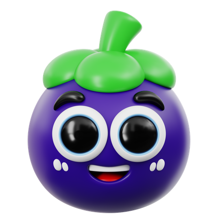 Cute Mangosteen Emoji  3D Icon