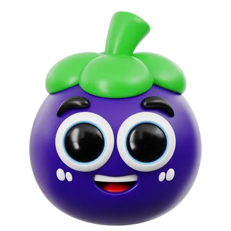 Cute Mangosteen Emoji  3D Icon