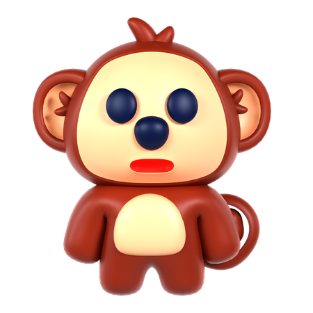 Cute Monkey  3D Icon