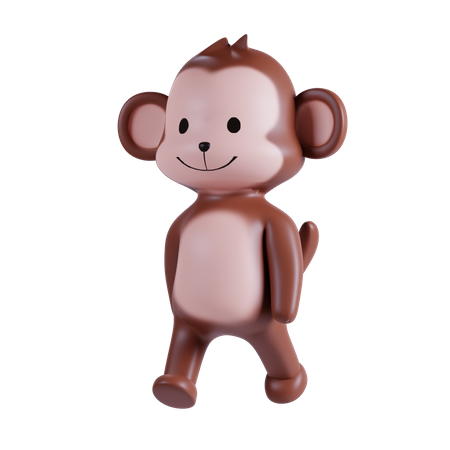 Cute Monkey  3D Illustration