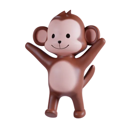 Cute Monkey  3D Illustration