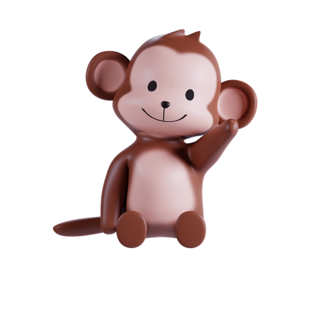 Cute Monkey  3D Illustration