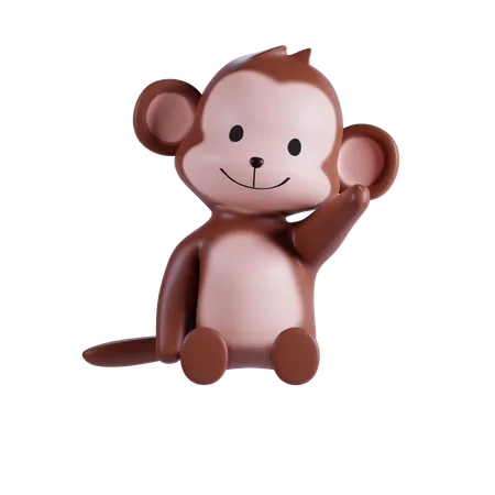 Cute Monkey  3D Illustration