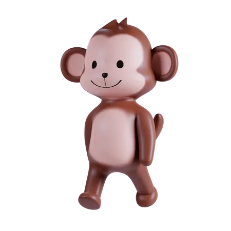 Cute Monkey 3D Illustration