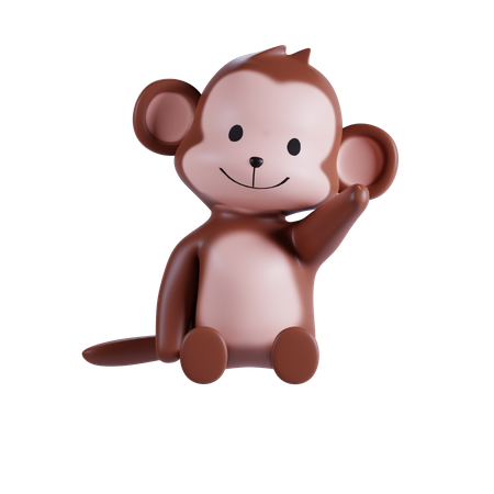 Cute Monkey 3D Illustration