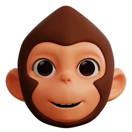 Cute Monkey Happy  3D Icon