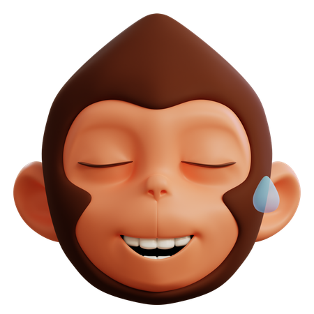 Cute Monkey Laughing  3D Icon