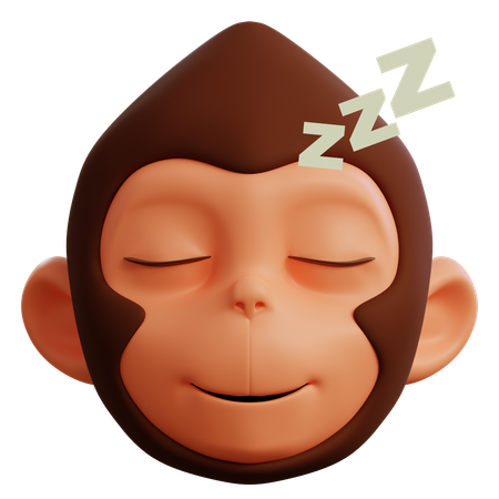 Cute Monkey Sleeping  3D Icon
