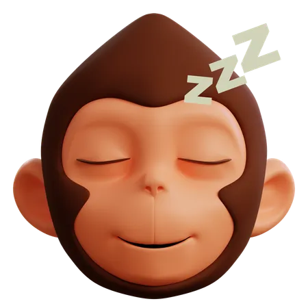 Cute Monkey Sleeping  3D Icon