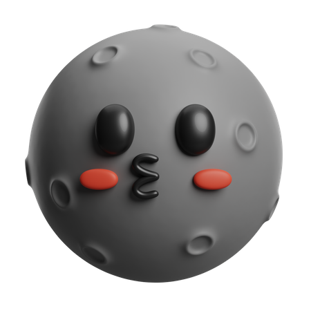 Cute Moon  3D Icon