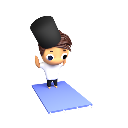 Cute Moslem Boy Character with prayer cap shalat praying good for ramadhan  3D Illustration