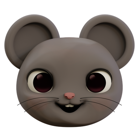 Cute Mouse Happy Emoji  3D Icon