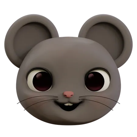 Cute Mouse Happy Emoji  3D Icon