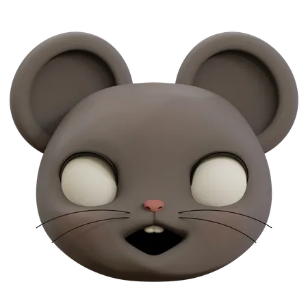 Cute Mouse Scared Emoji  3D Icon