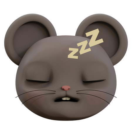 Cute Mouse Sleeping Emoji  3D Icon