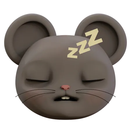 Cute Mouse Sleeping Emoji  3D Icon