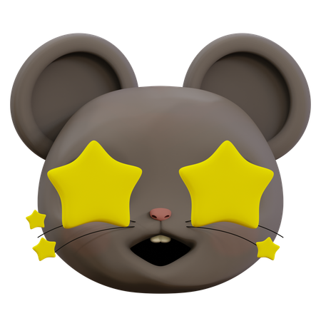 Cute Mouse Star Emoji  3D Icon