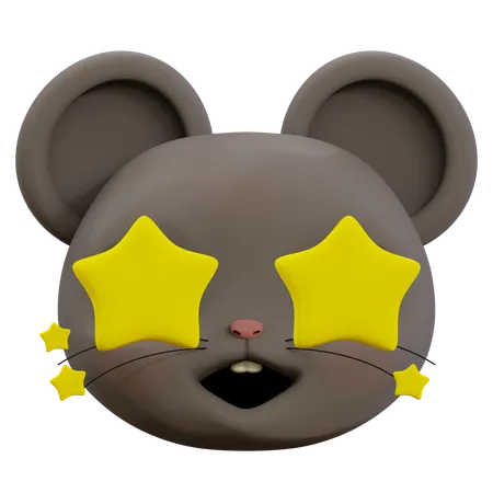 Cute Mouse Star Emoji  3D Icon