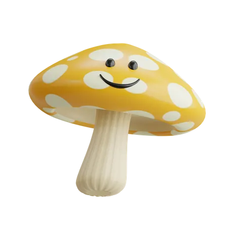 Cute Mushroom  3D Icon