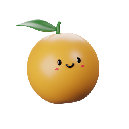 Cute Orange  3D Icon