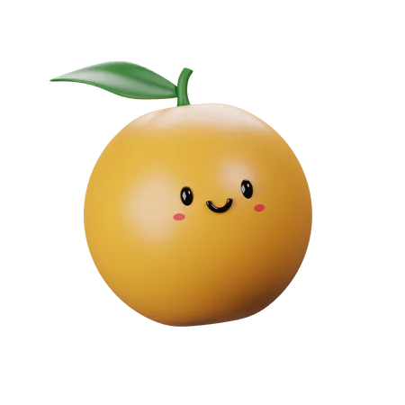 Cute Orange  3D Icon