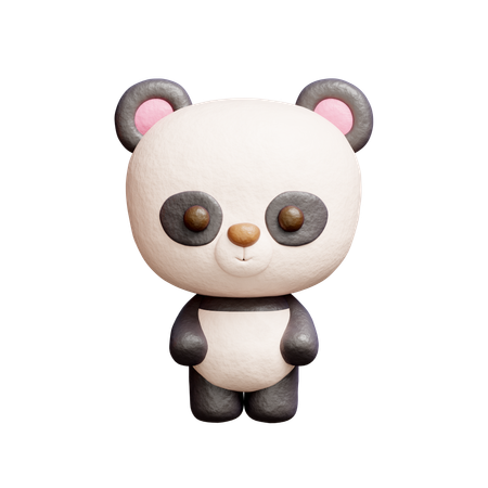 Cute Panda Character  3D Icon