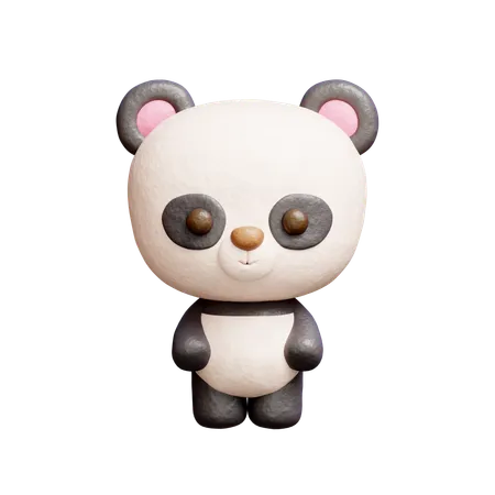 3 D Cute Panda Cartoon Animal Character 3D Icon