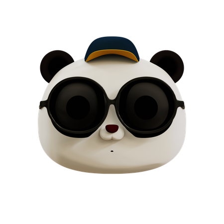Cute Panda Cool Emoji  3D Icon
