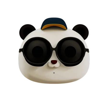 Cute Panda Cool Emoji  3D Icon