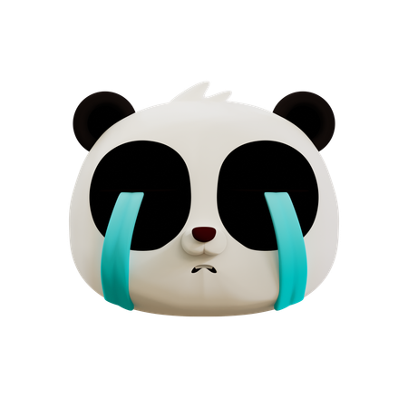 Cute Panda Cry Emoji  3D Icon