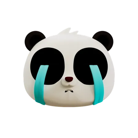 Cute Panda Cry Emoji  3D Icon