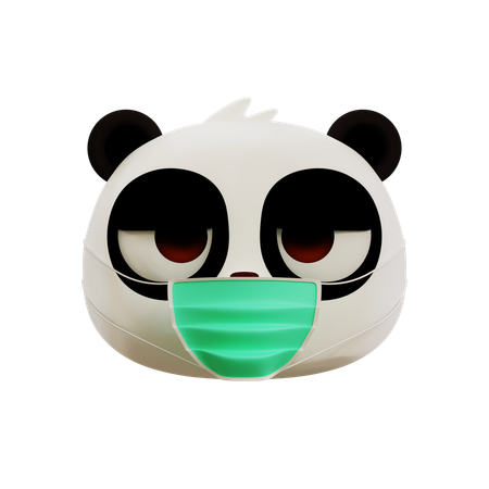 Cute Panda Having Flu Emoji  3D Icon