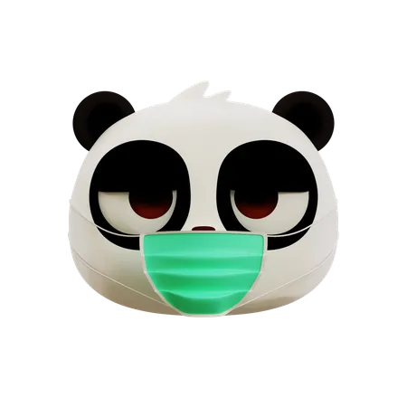 Cute Panda Having Flu Emoji  3D Icon