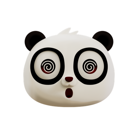 Cute Panda Is Dizzy Emoji  3D Icon
