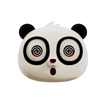 Cute Panda Is Dizzy Emoji  3D Icon