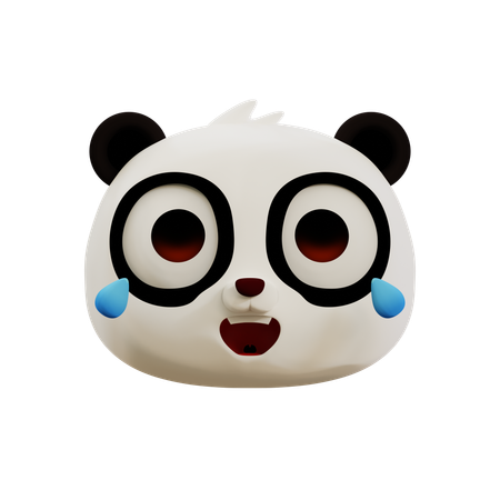 Cute Panda Laughing Out Loud Emoji  3D Icon