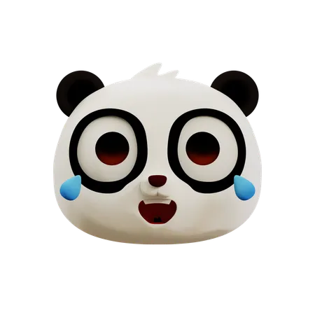 Cute Panda Laughing Out Loud Emoji  3D Icon