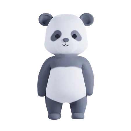 Cute Panda Pose  3D Illustration