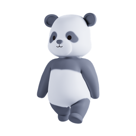 Cute Panda Pose 3D Illustration