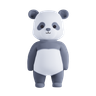 panda cute animal 3d logo