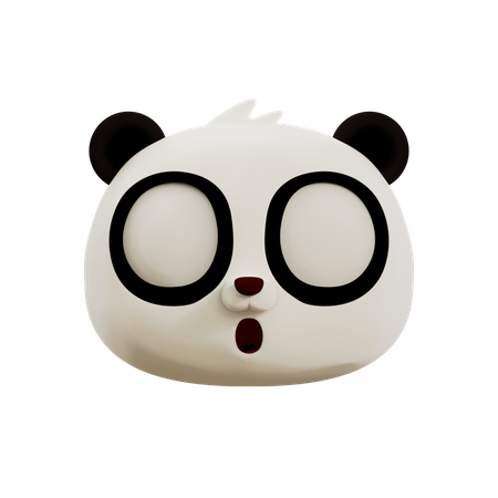 Cute Panda Scared Emoji  3D Icon